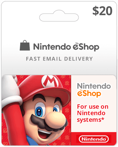 Buy Nintendo eShop Cards Online, Per email