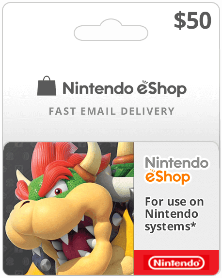 Card Delivery Buy Nintendo $50 | Email Card Gift Eshop Wii U