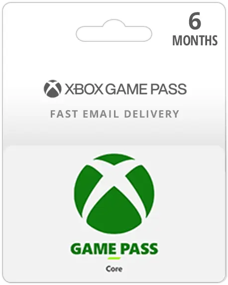 6 Month Xbox Game Pass Core Membership Card (Email Delivery)